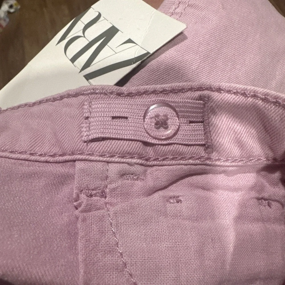 Zara Baby Jeans 12-18 Months Stratchy Soft‎ Denim Pink Pants